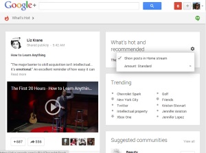 google plus whats hot