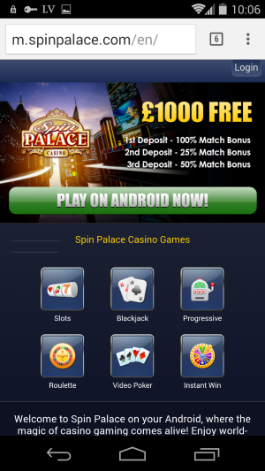 spin palace mobile
